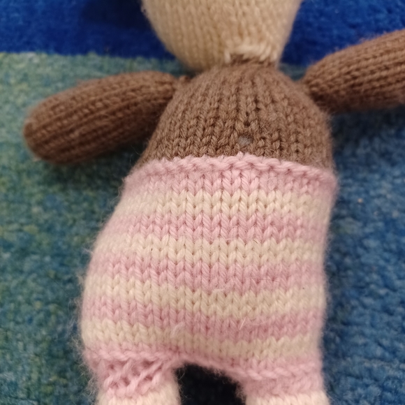 โ Handmade Yarn Crochet floppy Yarn cute Bunny Soft Toy lovey knitted plush - Picture 5 of 15